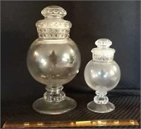 Set of candy dishes with lids