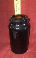 Vintage Amber Jar with no lid - unmarked
