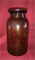 Vintage Amber Jar - unmarked