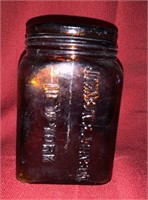 Vintage Amber Johnson & Johnson Jar