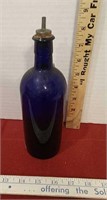 Vintage Cobalt Blue Glass Bottle