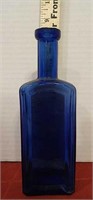 Vintage Blue Sanfords Radical Cure Glass Bottle