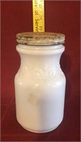 Vintage Milk glass Jar with Lid