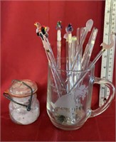 Martha’s Vineyard glass cup with glass stir