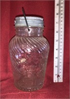 Vintage Glass Peanut Butter Jar