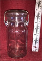 Vintage Glass jar with Lid - unmarked