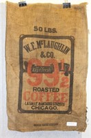 VINTAGE 50 LB W.F. MCLAUGHLIN CO COFFEE BAG