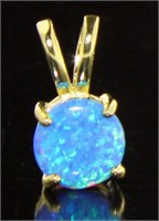 Stunning 2.00 ct Blue Opal Solitaire Pendant