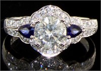 14kt Gold 1.85 ct Sapphire & Diamond Ring