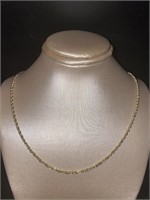 14kt Gold 18" Diamond Cut Rope Twist Necklace