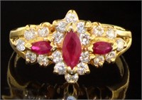 14kt Gold Natural 1.60 ct Ruby & Diamond Ring