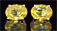 14kt Gold 2.01 ct Natural Yellow Sapphire Studs