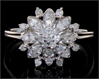 Antique Style 1/2 ct Diamond Cluster Ring