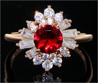 Stunning 2.68 ct Ruby & White Topaz Cocktail Ring