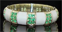 Elegant Emerald & Opal Eternity Band