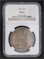 1896 Philadelphia MS64 Morgan Silver Dollar