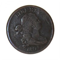 1804 Crosslet/4 Stems Copper Half Cent