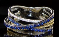 Genuine 2.50 ct Sapphire & Diamond Designer Ring