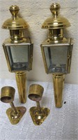 Reproduction Pr Brass Lamps - 11inches