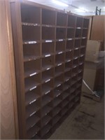 Wood Mail Sorting Shelving Unit 61 1/4"Wx67 1/2"Dx