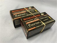 Two 50 round boxes of .17WIN Super Mag rimfire car