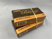 Two 50 round boxes of .40 S&W handgun cartridges *