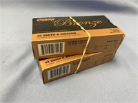 Two 50 round boxes of .40 S&W handgun cartridges *