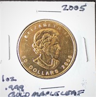 *2005 1 oz. .9999 Gold Maple Leaf $50 Coin*