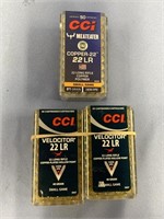 Three 50 round boxes of .22LR rifle cartridges *WE