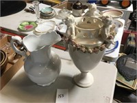 Vintage Pitcher & Cherub Vase