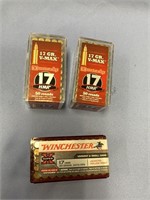 Three 50 round boxes of .17HMR cartridges *WE WILL