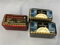 Three 50 round boxes of .22MAG rifle cartridges *W