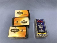 Lot of 4: Three 50 round boxes of .22MAG cartridge