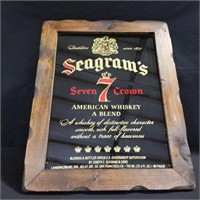 Seagram's 7 Glass Wood Framed Hanger