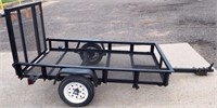 Utility Trailer with Drop Down Ramp End Gate