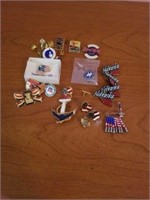 NUMEROUS NEBRASKA,  PATRIOTIC,  MISCELLANOUS PINS