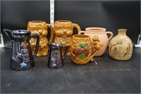 Pottery Butter & Syrup, 2 Ceramic Mugs Japan & Mor