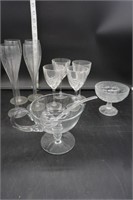 Stemware, Footed Gravy Bowl With Ladle & More