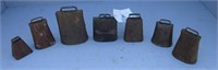 (7) Vintage Cow Bells-Various Sizes-3.5"-7" Tall
