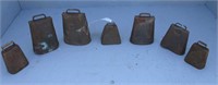 (7) Vintage Cow Bells-Various Sizes-4"-7" Tall