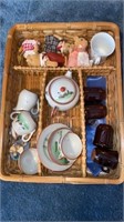 MINATURE TEA SET , FIGURINES, CUPS,