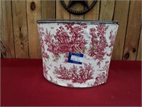 13" Red & White Decorative Metal Bucket