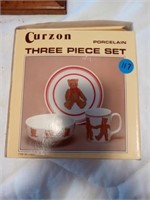 PORCELAIN THREE PIECE TABLE SET BY CURZON