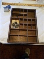16 1/2" X 12"  SHADOW BOX WITH PEWTER TEA SET AND