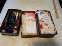 3 BOXES OF VARIOUS LACE