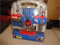 RYOBI DRILL ACCESSORY SET-  MOSTLY COMPLETE