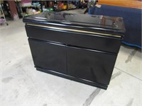 Glossy Black Wood Small Hutch Cabinet Storage