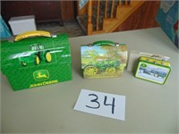 3 John Deere Lunch Pail tins