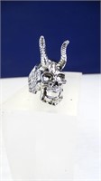 925 Large Skull Ring Size 11