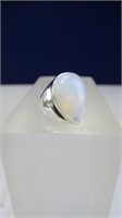 Large Pear Cut Moonstone Ring Size 7